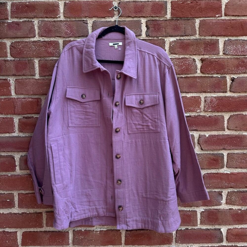 Madewell Branner Waffleback Shirt Jacket XL Faded Fig $88 • New - Picture 7 of 10